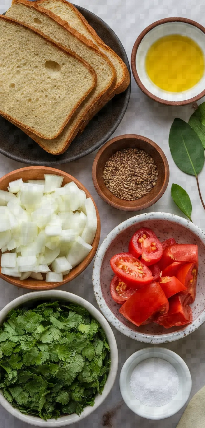 Ingredients photo for Bread Upma Recipe