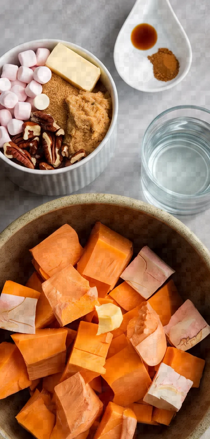 Ingredients photo for Sweet Potato Casserole Instant Pot Recipe