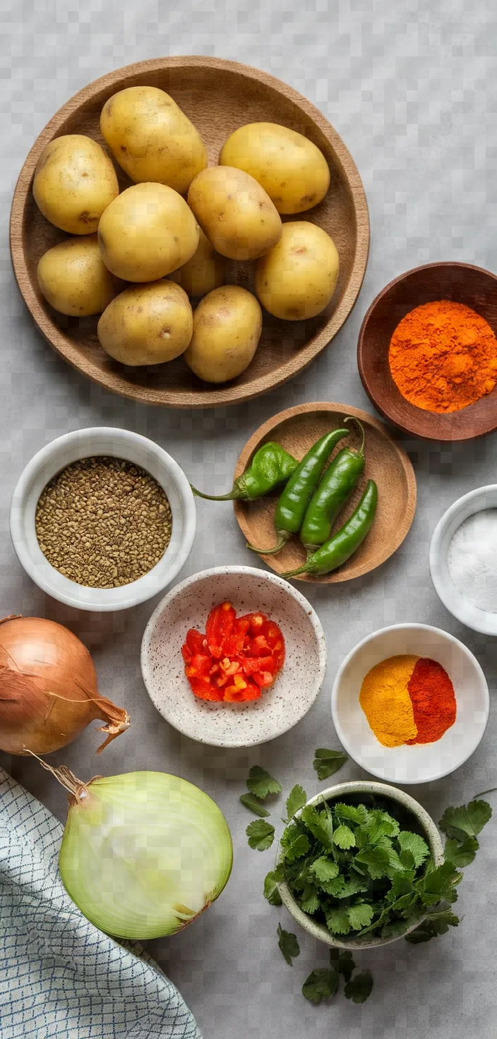 Ingredients photo for Aloo Rasedar Recipe