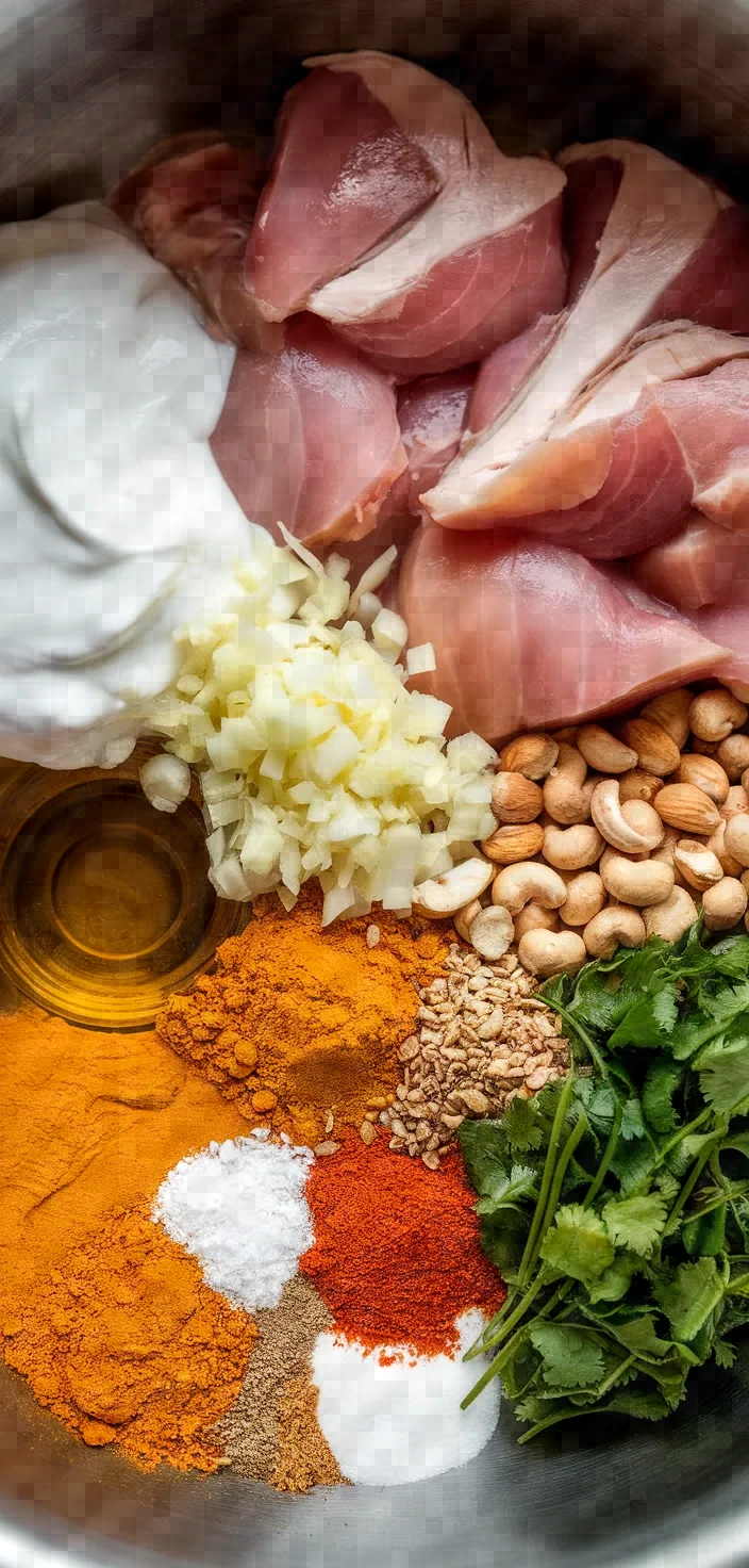 Ingredients photo for Chicken Korma Instant Pot Recipe