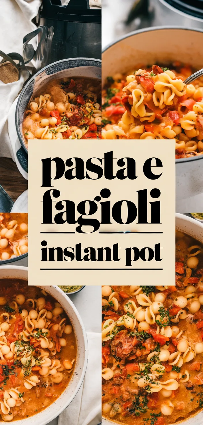 A photo of Pasta E Fagioli Instant Pot Recipe