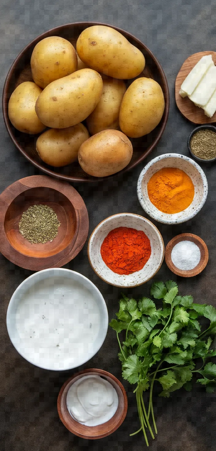 Ingredients photo for Dum Aloo Instant Pot Recipe