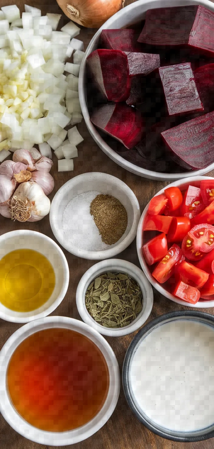 Ingredients photo for Instant Pot Tomato Beet Soup Recipe