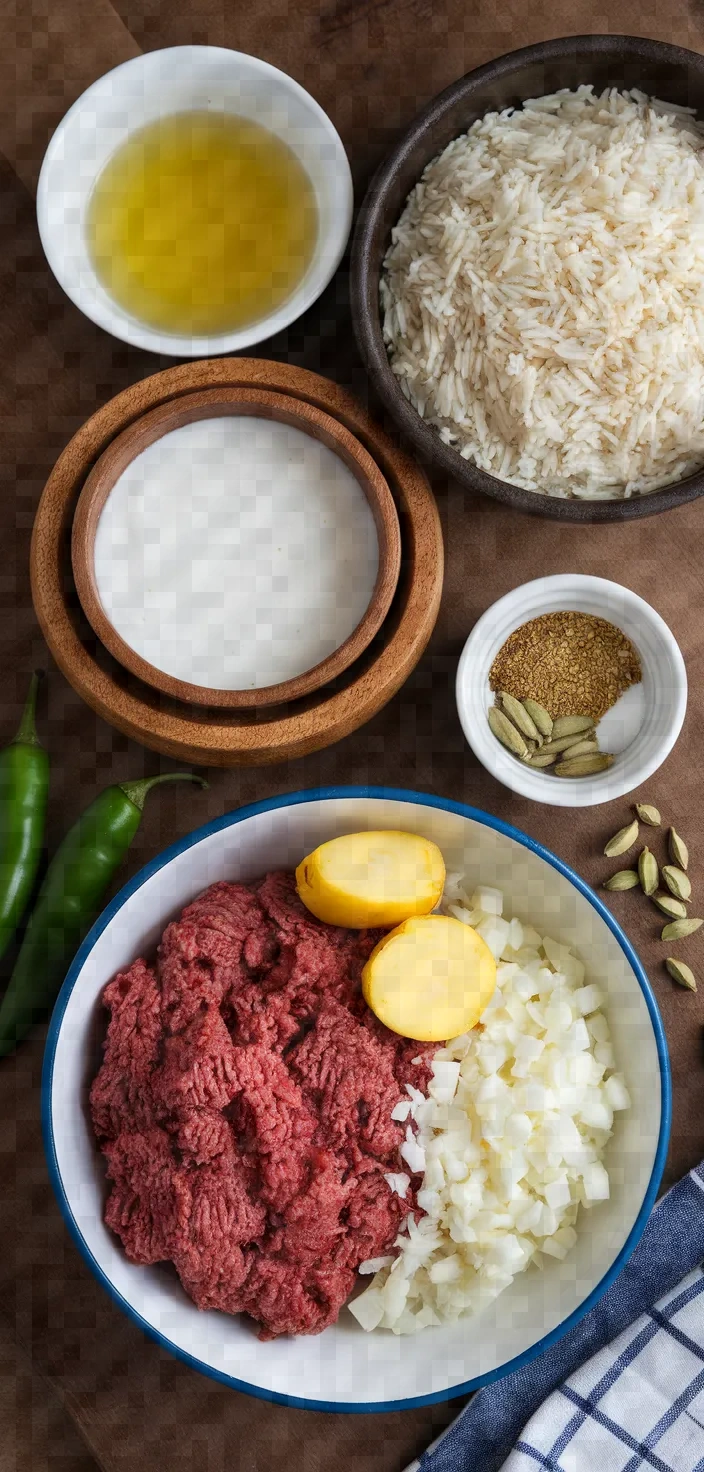 Ingredients photo for Kheema Pulao Instant Pot Recipe