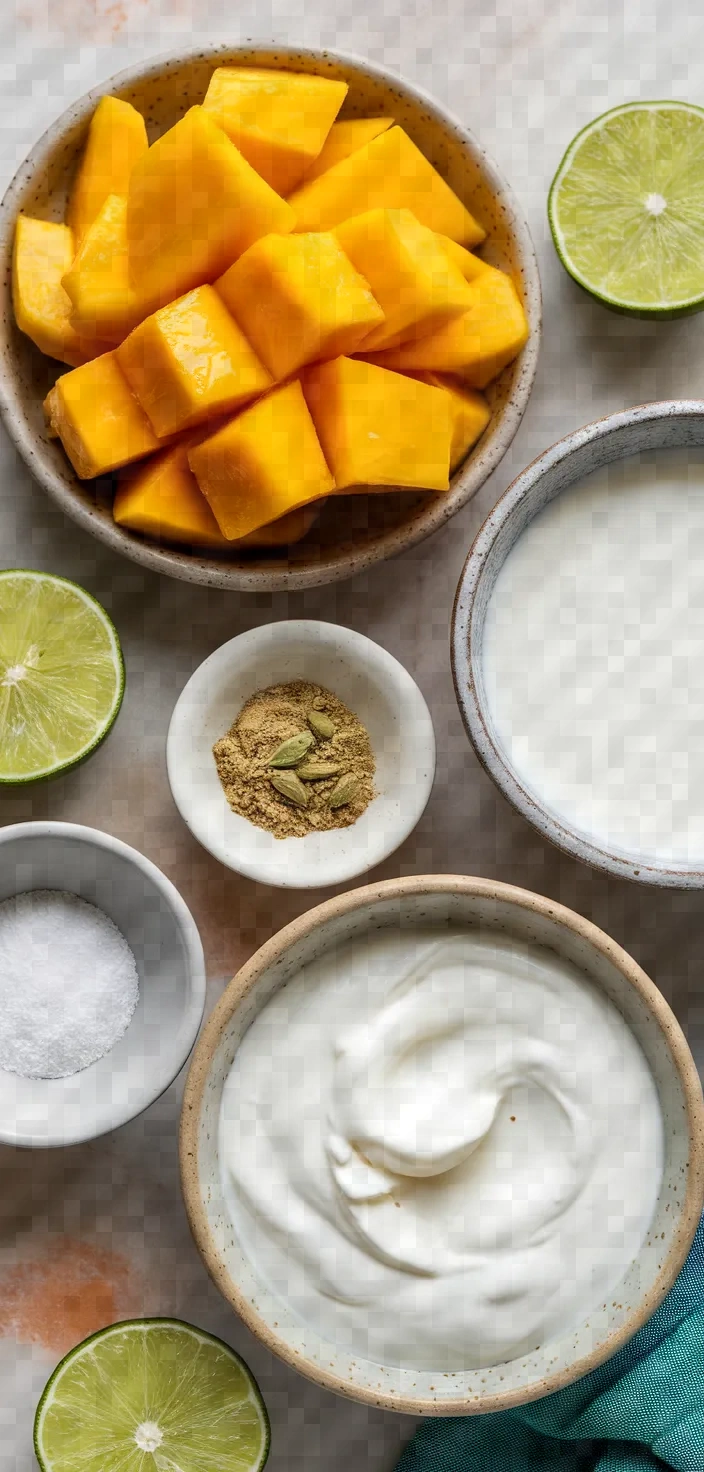 Ingredients photo for Mango Lassi Popsicles Recipe