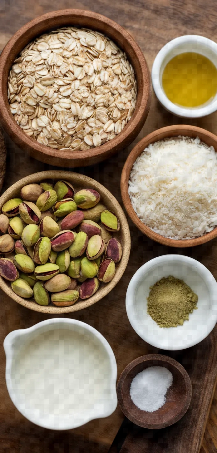 Ingredients photo for Oats Pistachio Laddu Recipe