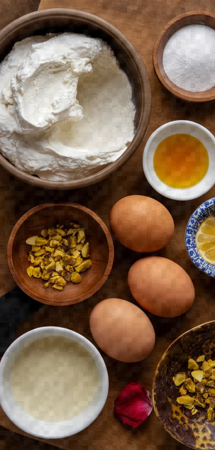 Ingredients photo for Ricotta Cheesecake With Rose Recipe