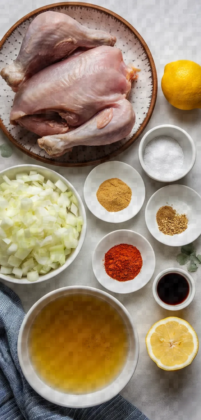 Ingredients photo for Doro Wat Chicken Stew Recipe