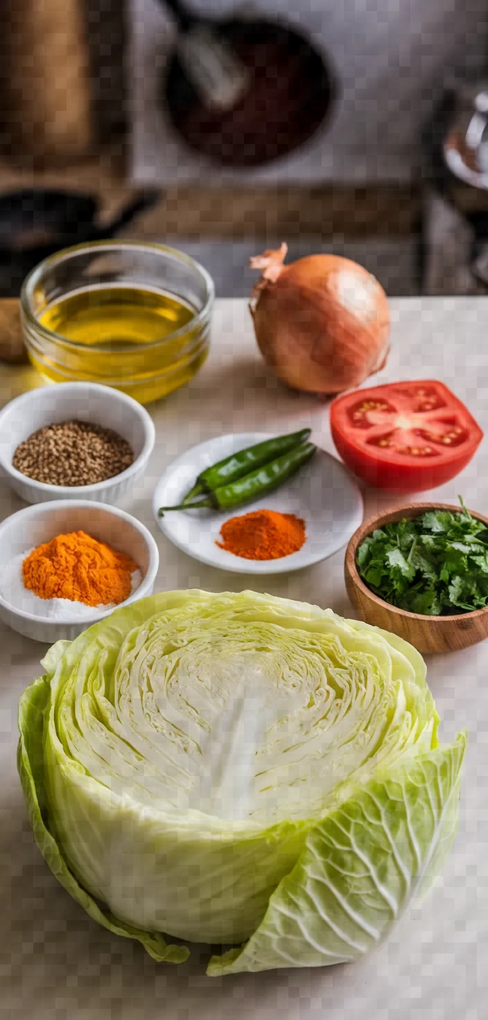 Ingredients photo for Patta Gobhi Ki Sabzi Recipe
