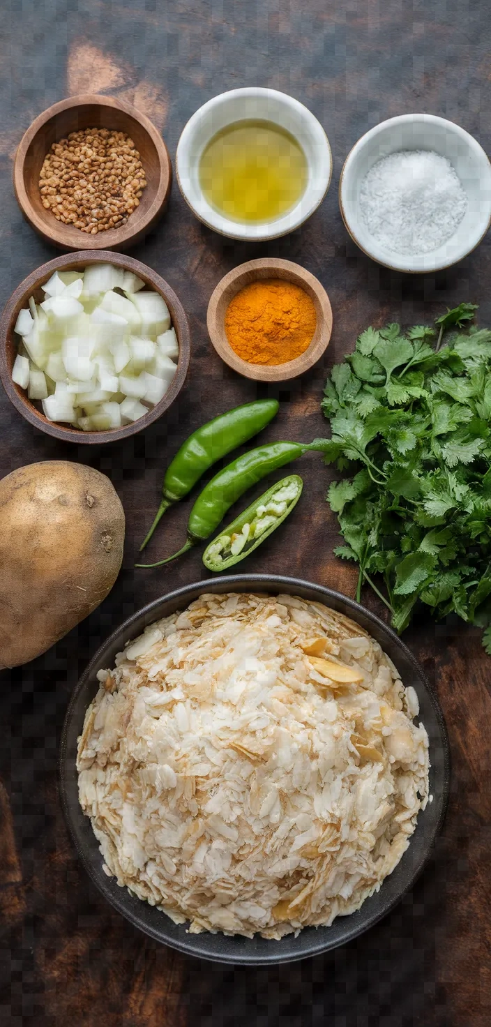 Ingredients photo for Poha Recipe