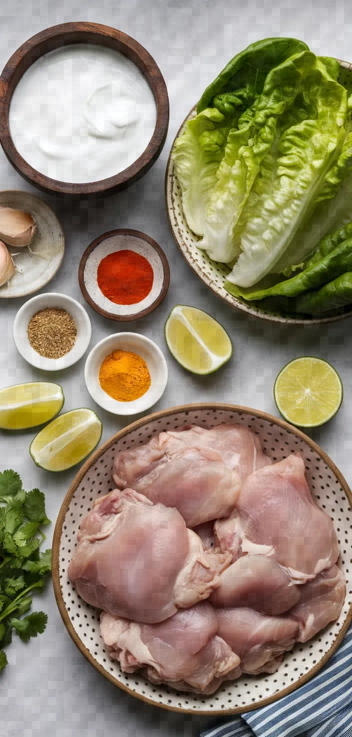 Ingredients photo for Tandoori Chicken Lettuce Wraps Instant Pot Recipe