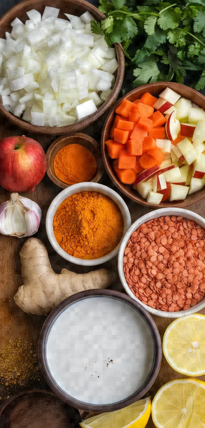 Ingredients photo for Vegetarian Mulligatawny Soup Recipe