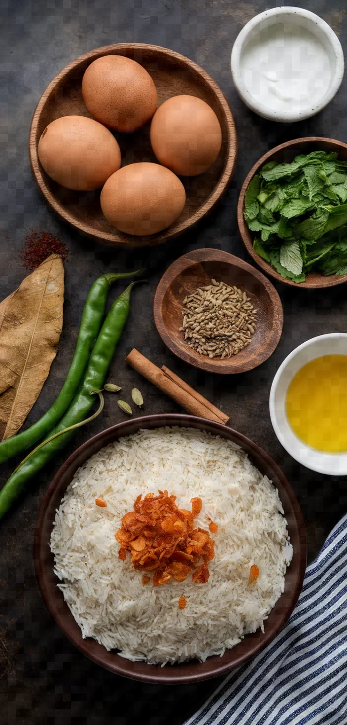 Ingredients photo for Egg Biryani Recipe
