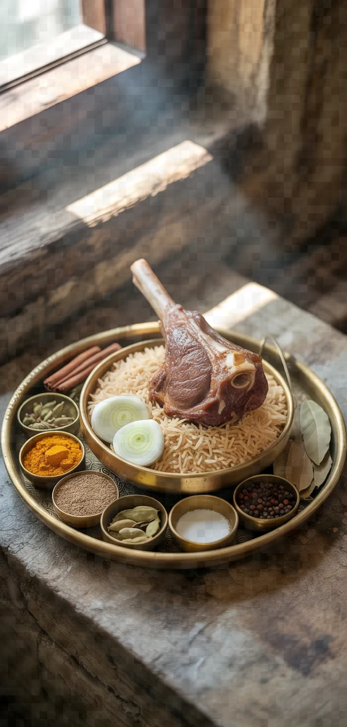 Ingredients photo for Afghani Yakhni Pulao Recipe