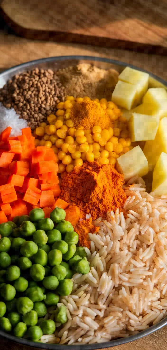 Ingredients photo for Brown Basmati Khichdi Recipe