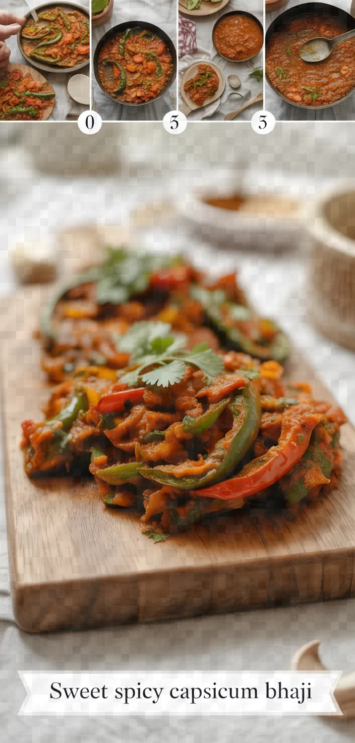 A photo of Sweet And Spicy Capsicum Bhaji Recipe