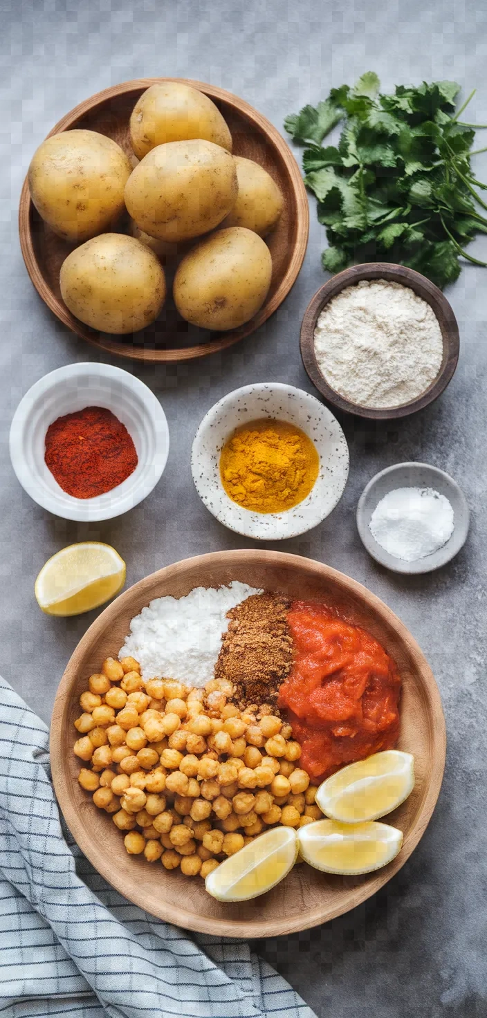 Ingredients photo for Festive Aloo Tikki Chole Recipe
