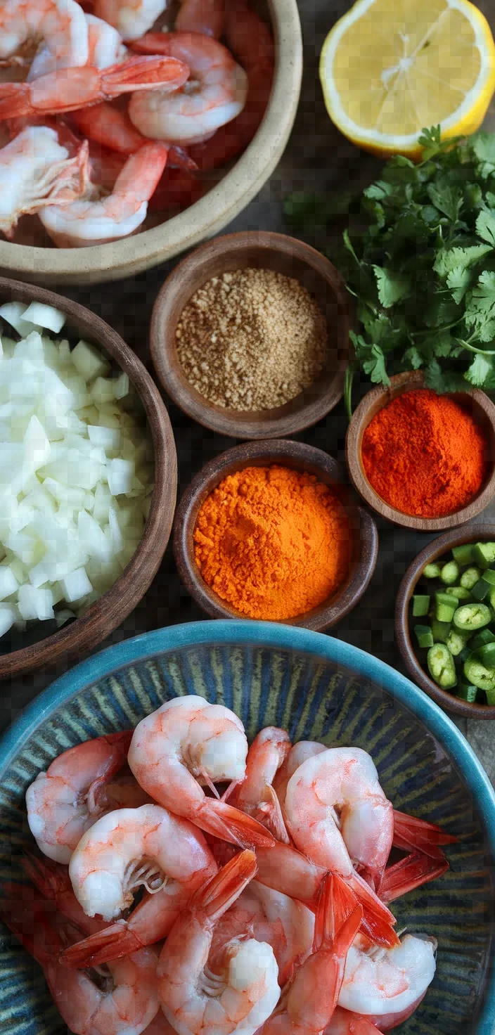 Ingredients photo for Home Made Prawn Bhuna Recipe