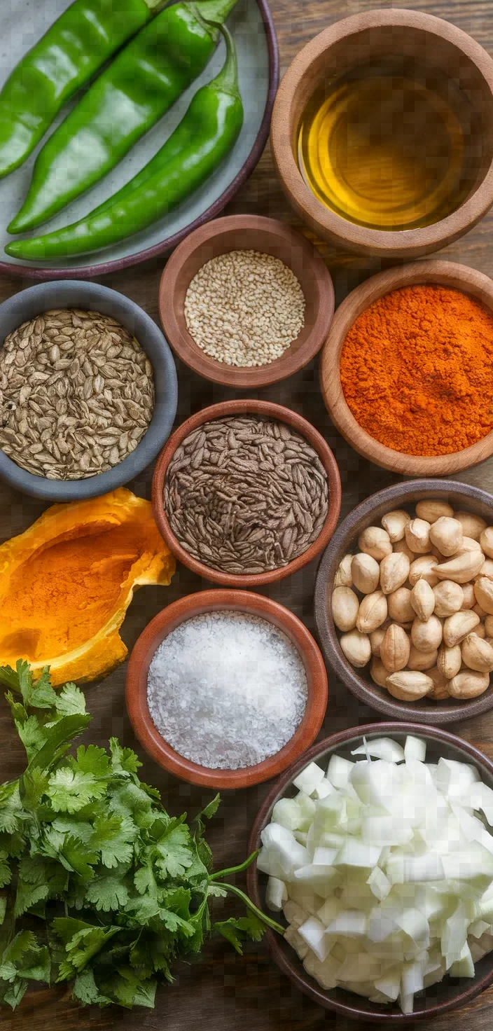 Ingredients photo for Mirchi Ka Salan Chilli Curry Recipe