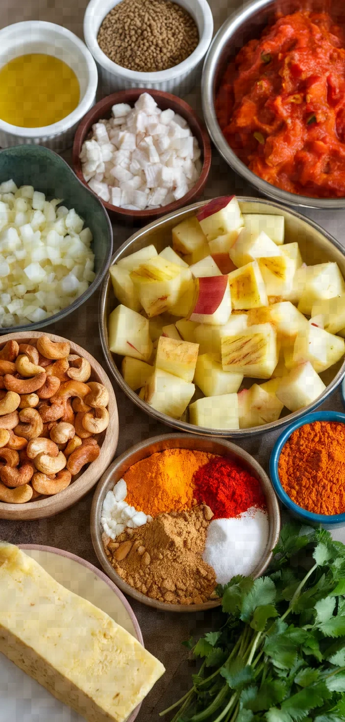 Ingredients photo for Nine Gems Navratan Korma Recipe