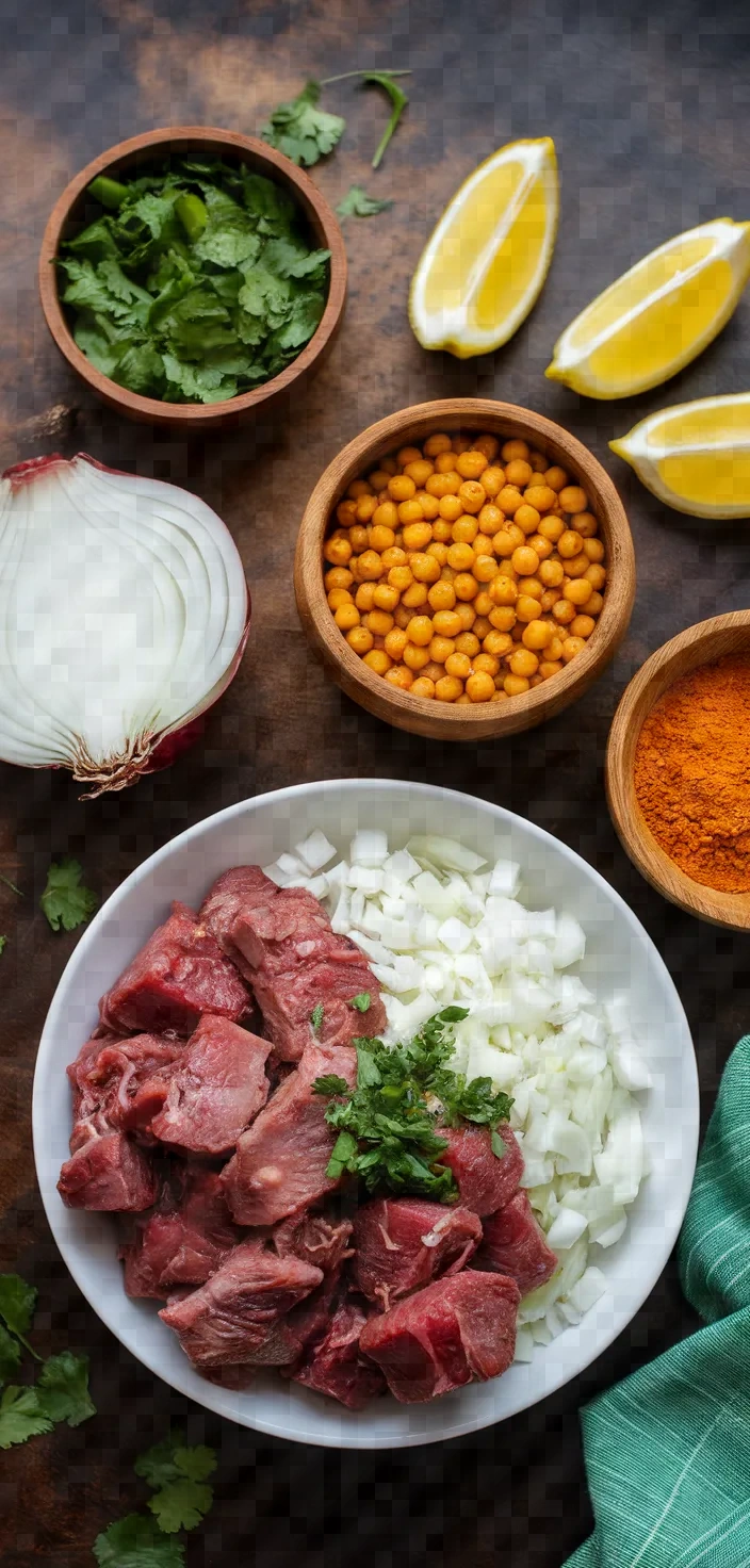 Ingredients photo for One Pot Mangsher Ghugni Recipe