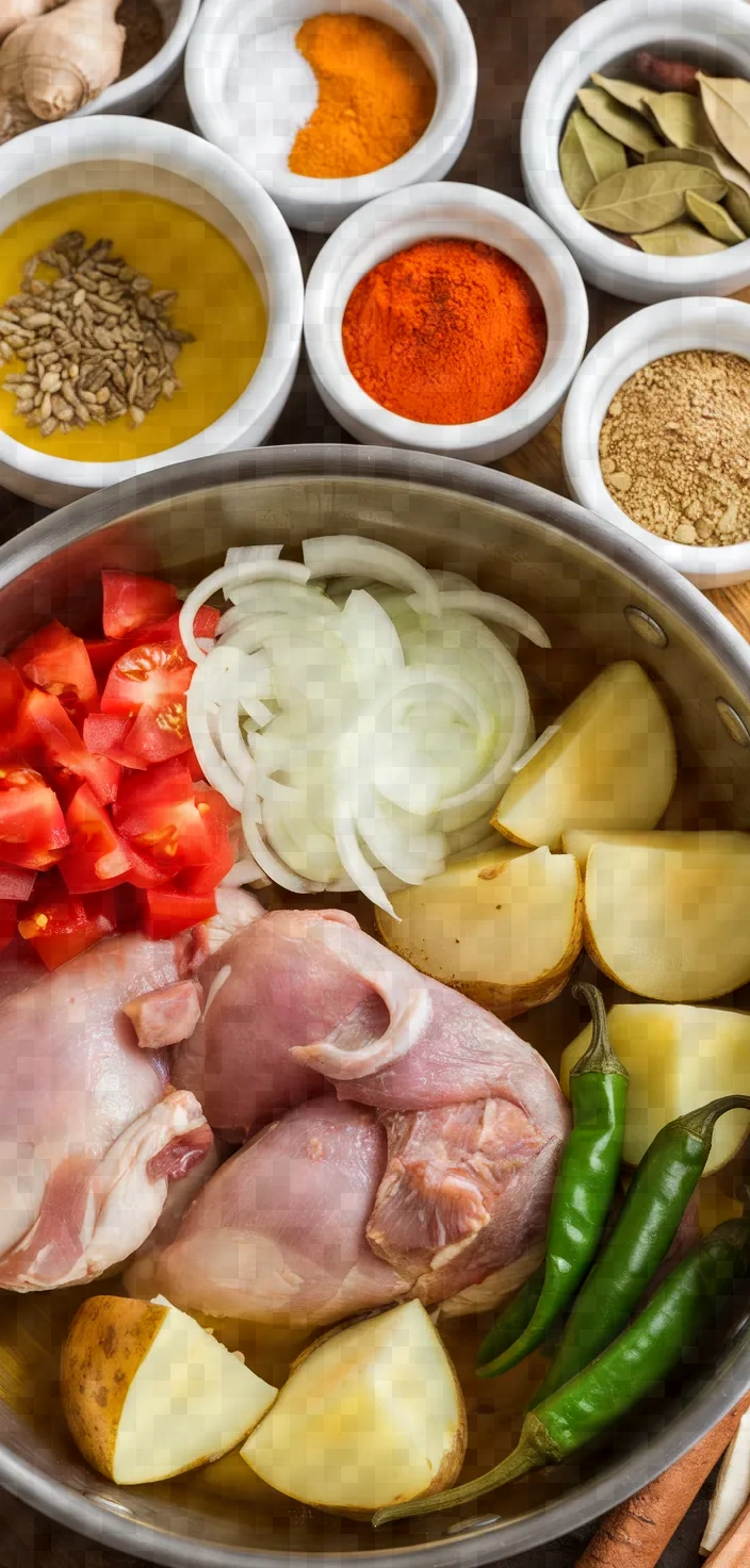 Ingredients photo for Sublime Patla Murgir Jhol Recipe