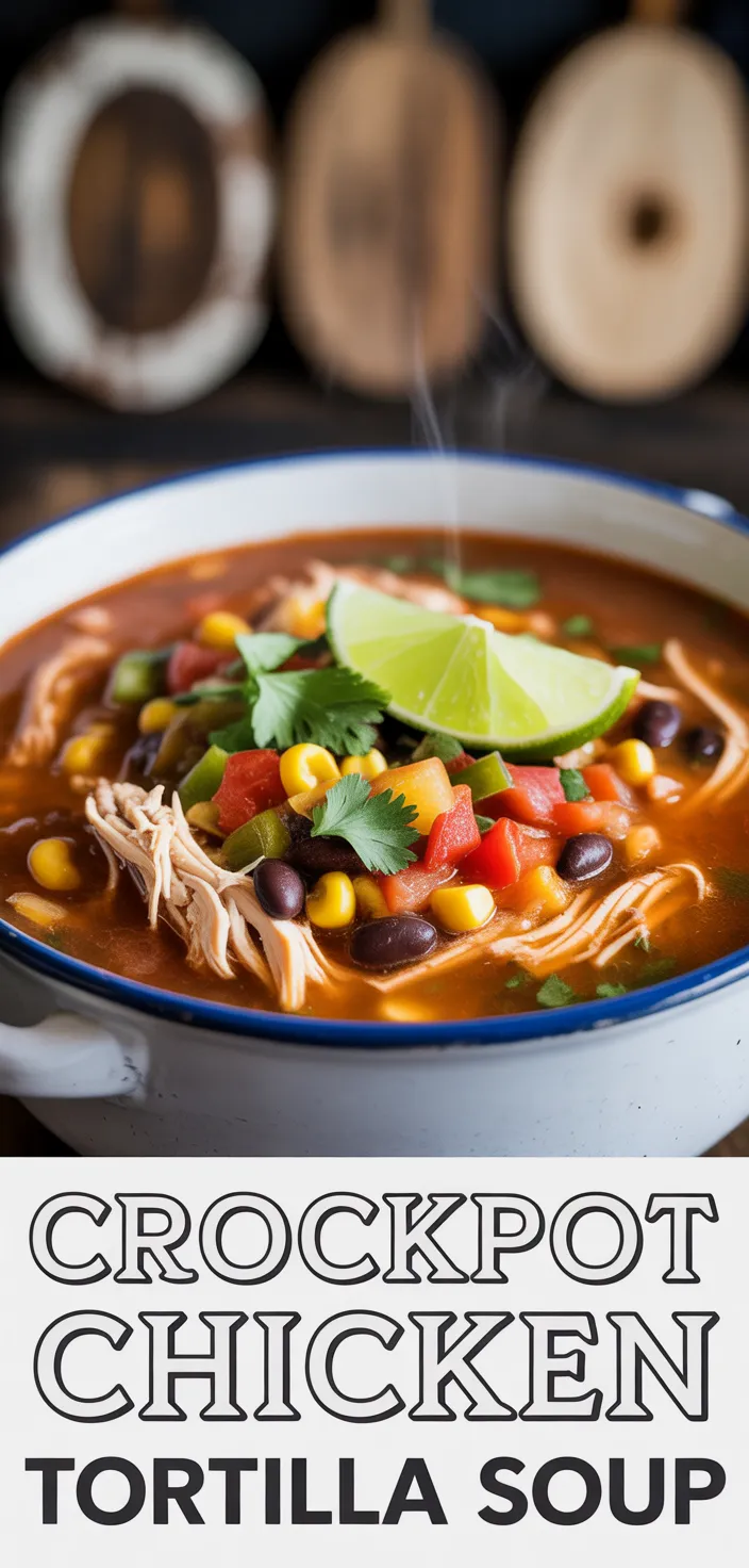 THE BEST CROCK POT CHICKEN TORTILLA SOUP Recipe
