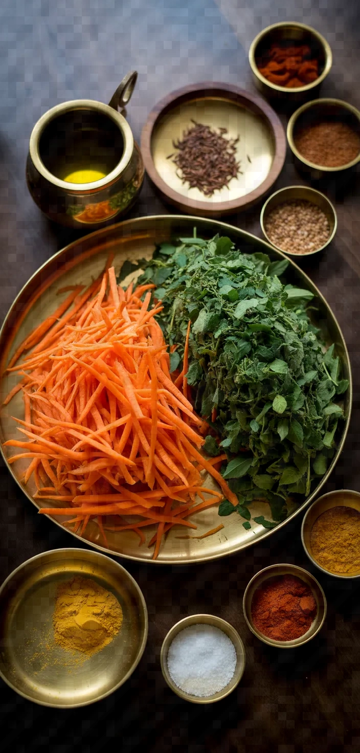 Ingredients photo for Gajar Methi Sabzi Recipe