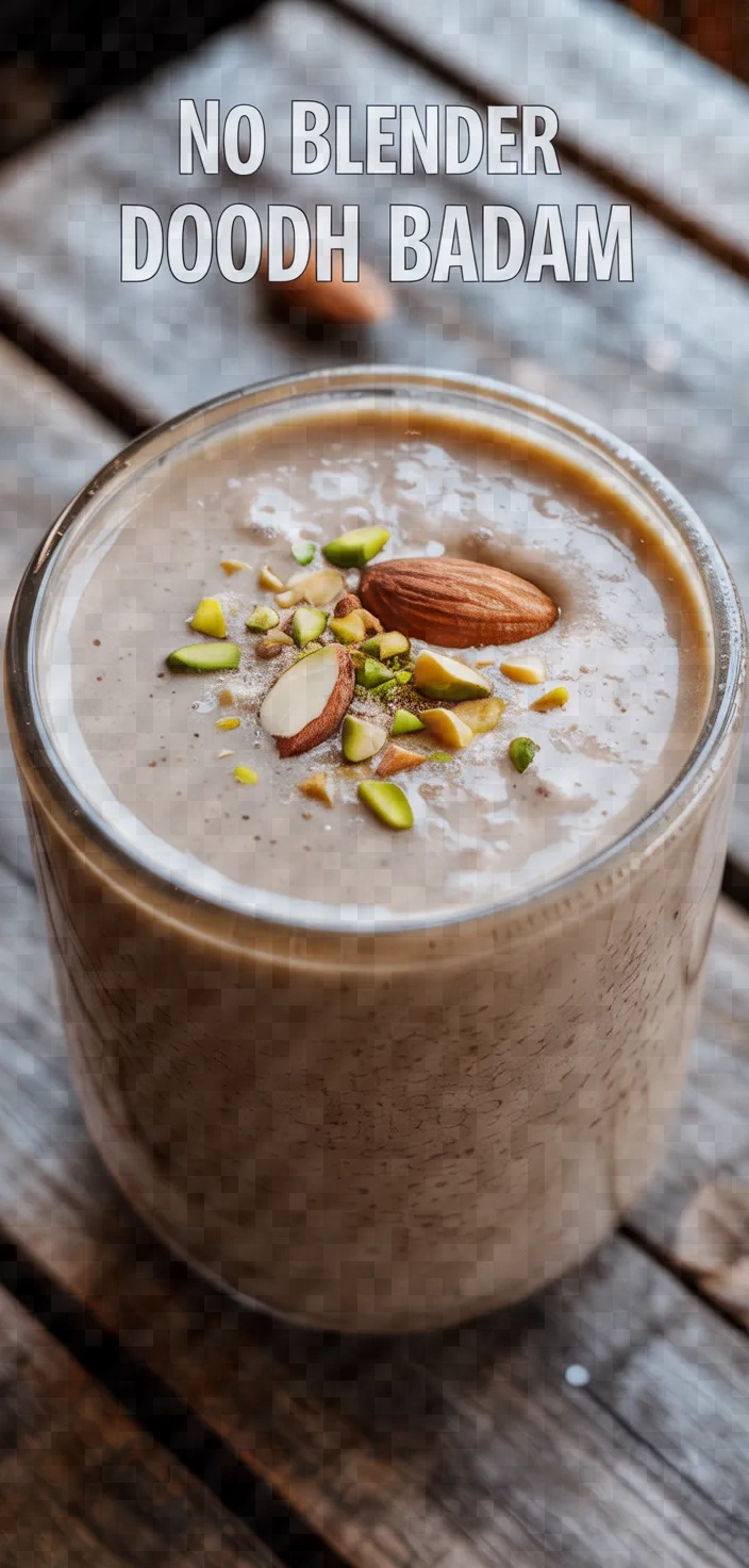 No Blender Doodh Badam Recipe